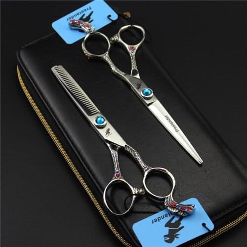 6 INCH Phoenix Series Professional Hairdressing Scissors Retro Silver 6 inch Cutting Thinning Styling Tool Hair Salon Barber
