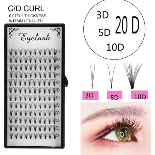 8~17 mm Individual False Eyelashes C D Curl Russia Premade Volume Fans Quickly Graft Lashes Extension 3D/5D/10D/20D