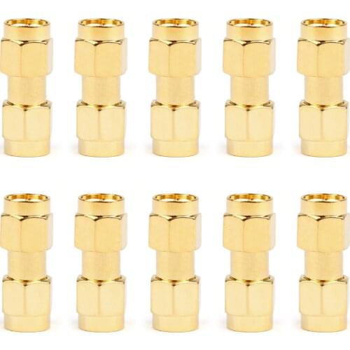 Artudatech 10PCS SMA Male To SMA Male Plug RF Connector Adapter Coupler Straight Type Jack Parts