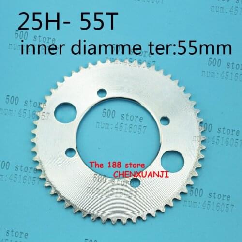 Free shipping 25h 55t 55mm Sprocket Chain Wheel fit Pocket Bike Mini ATV Quad E-scooter Bicycle Moto Bike Part