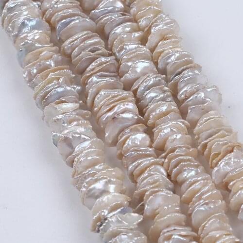 15-16mm Natural Color Real Cultured Freshwater Keshi Pearl Strand Irregular Unique Petal Shape Beads Middle Hole