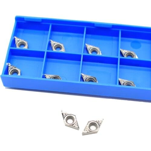 DCGT070202 10pcs DCGT 070202 AK H01 Aluminum cutter blade Insert Cutting Tool turning tool CNC Tools AL +TIN Alloy wood