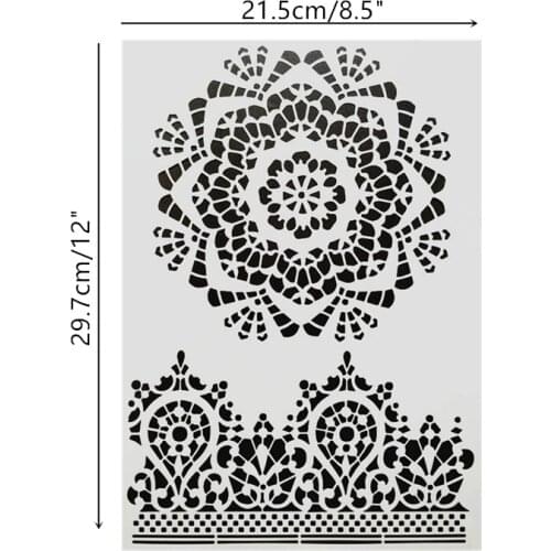 DIY Painting A4 Size Mandala Pattern Stencil Template For Wall Painting Photo Album Decorative Embossing Paper Cards