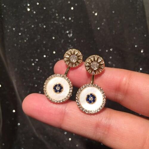 EYER 2020 Luxury Fashion Round Earrings White Color Coper CZ Wedding Earring For Brides Dubai Fashion Jewelry Accessories