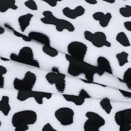 100X165cm flannel fabric flannel cow fabric Milk pattern coral velvet printed handbag pajamas DIY Plush clothing quilting sewing