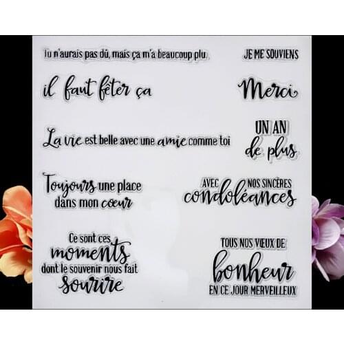 French Wishing Transparent Clear Silicone Stamps For DIY Scrapbooking/Sentiment Rubber Stamp Photo Album Decorative Card Making