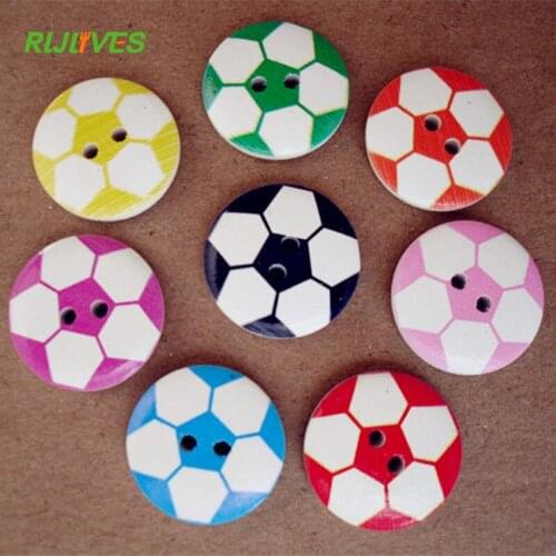 Football Wooden Buttons Scrapbooking Natural Wood button Fashion clothes buttons for Clothing sewing Accessories
