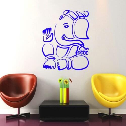 Ganesha Lord Wall Stickers Indian Elephant Animal Vinyl Art Wall Decals Home Decor Bedroom Self Adhesive Waterproof Wall Murals