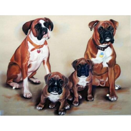 ARTBACK new 16 style 5d diamond painting dog family full square drill diamond embroidery 3d round animal stickers