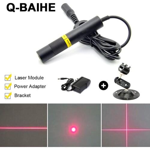 Red 650nm 100mW Laser Dot Line Cross Module 16x120mm w/Adapter US/EU/AU/UK DIY High Power