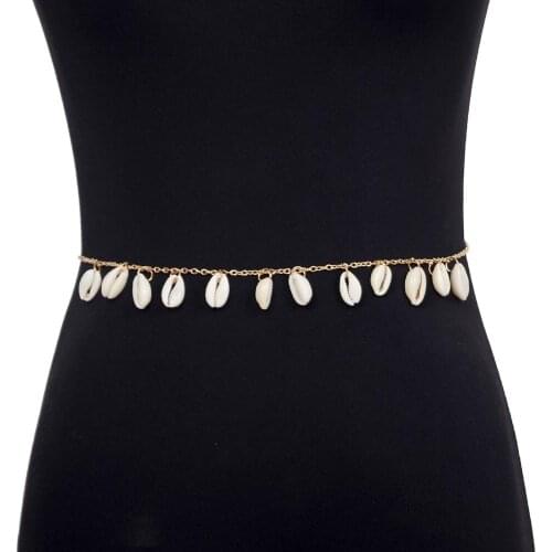 Summer Hot and Exquisite Beach Shell Light Golden Waist Chain