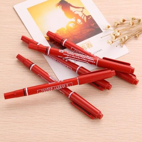 Marker Pen Dual Point Ink Marker Waterproof Art Sketching Handwriting Pen Student School Office Stationery Tool
