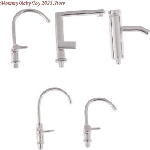 1/12 Dollhouse Miniature Accessories Mini Bathtub Faucet Simulation Water Tap Model Furniture Toys for Doll House Decoration