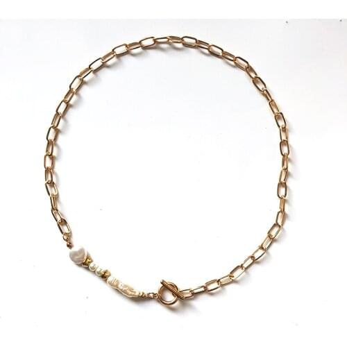 Fashion Simple Gold Link Chain Choker Necklace Women ZA Jewelry Charm Statement Short Choker Necklace Female