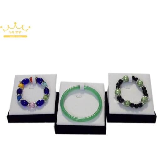 Fashion Black Velvet White leather Jewelry Display Bracelet Holder Bangle Stand Jewelry Organizer Showed