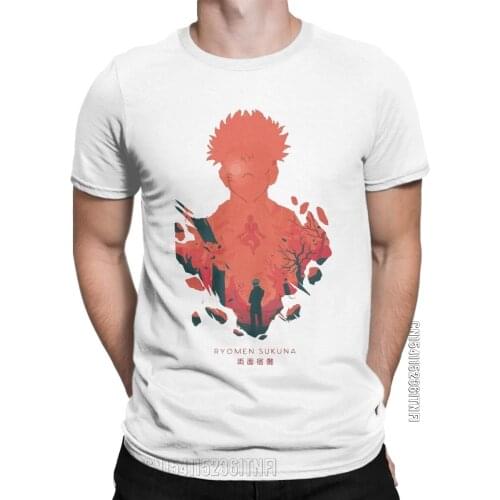 Sukuna Territory Jujutsu Kaisen T Shirt Men 100% Cotton Cool T-Shirt Crew Neck Tees Classic Short Sleeve Clothes Gift