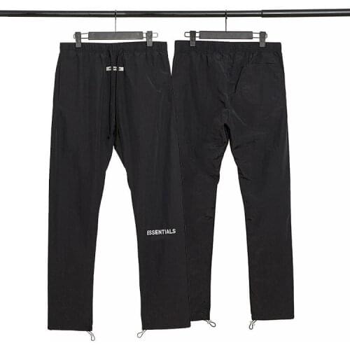 Essentials Pants 100% 1:1 Spring Summer and Autumn Men and Women Nylon Double Line Letters Reflective Stretch Drawstring Pants