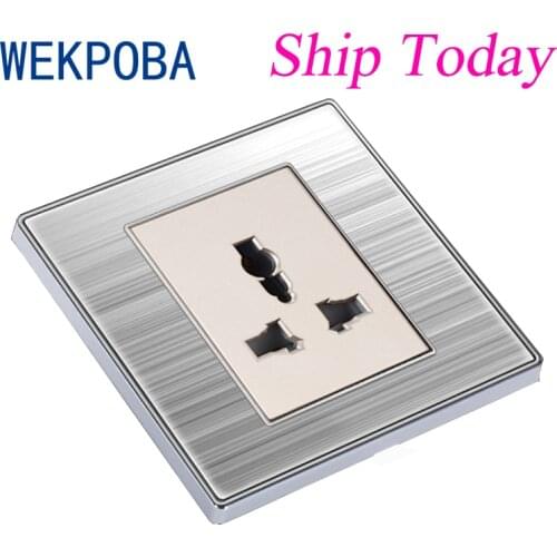 WEKPOBA Ship Now 16A EU/UK Standard 13A Wall Socket USB Charger With 2 Gang Switch Universal 3/5 Hole Outlet Dimmer Control