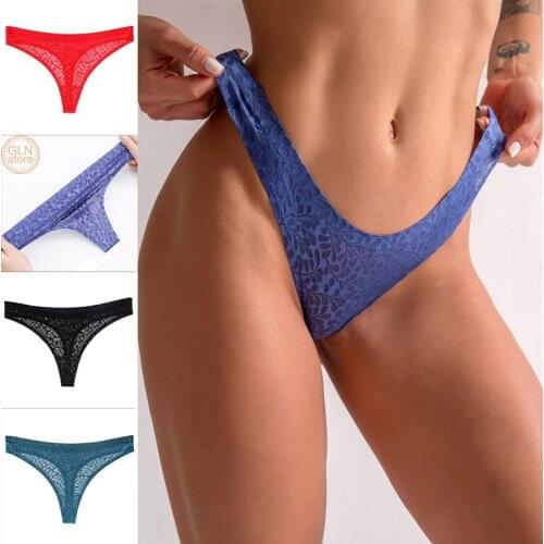 New Women 's Thong Panties Sexy Briefs Seamless Jacquard Thongs Cotton Bottom Crotch Lingerie ，The Best Gift for Lady 209