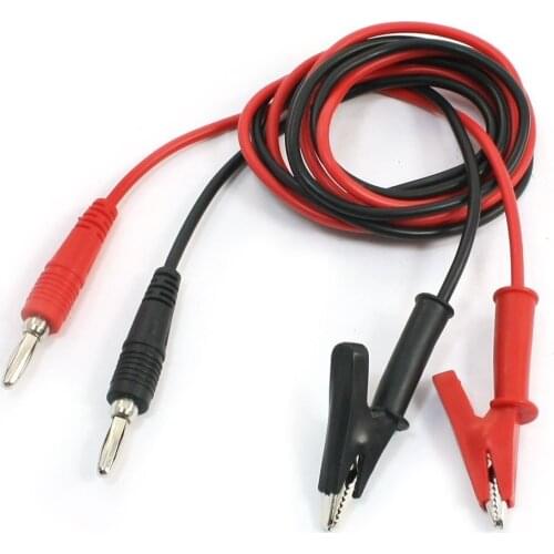 Brand New 1M Long Alligator Clip to Banana Plug Test Cable Pair for Multimeter