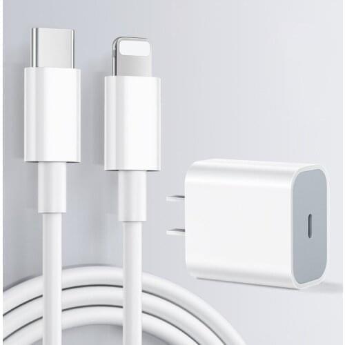 Original 20W USB-C Power Adapter For iphone 12 12mini Pro Max Type C fast charger for Apple Cable for iPhone 8 Plus X XR 11 XS