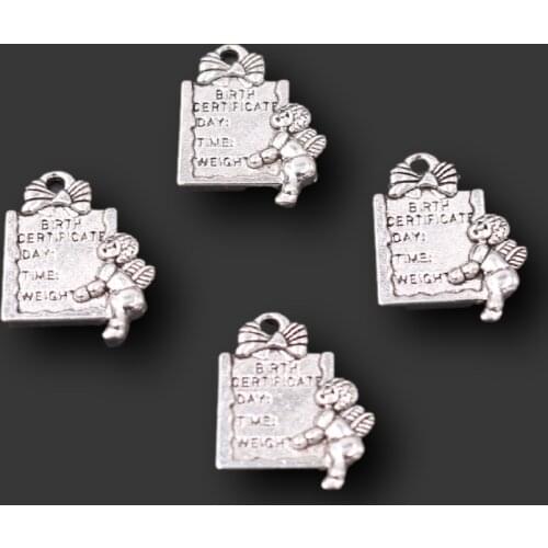15pcs Silver Plated Angel Greeting Card Angel Diary Pendants DIY Charms Retro Bracelet Earrings Jewelry Crafts Metal Accessories