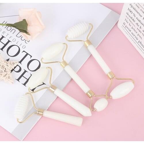 1pcs Natural Stone Roller White Jade Rollers Facial Massager ​For Face Lift Up Facial Slimming Chin Facial Skin Care Beauty Tool
