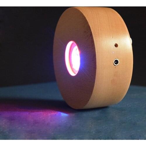 Luxury Colorful 100mm Wooden Led Light Base for Crystal Ball Cube Crafts Display