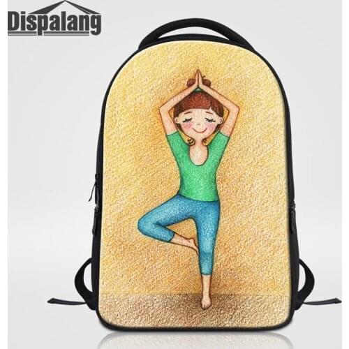 Cartoon Yoga Girl Printing Laptop Backpack for College Students Cute School Bags for Teenagers Girls Daily Rucksack Pack Rugtas