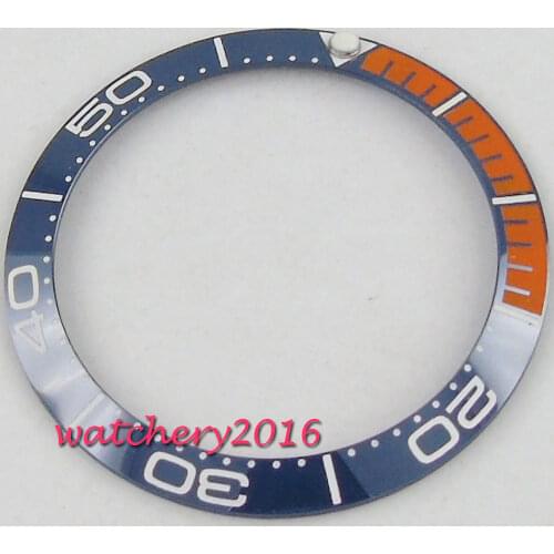38mm Blue & Orange Ceramic bezel insert for 40mm submariner GMT automatic mens watch