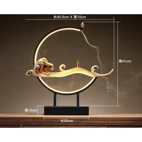 Electric Waterfall Backflow Incense Burner Holder Backflow Incense Burner Home Studio Ceramica Decorativa Hogar Aroma Burner