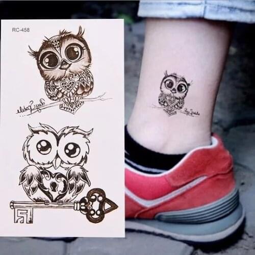 Waterproof Temporary Sticker Owl Wing Body Arm Ankle Men Women Fake Tattoos Water Transfer Stickers Body Art Make Up 10.5*6cm