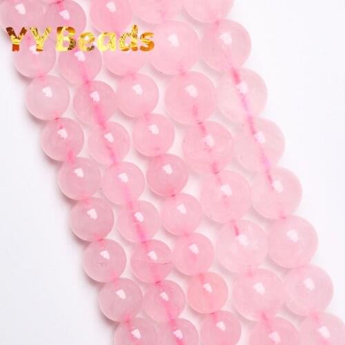High Quality 100% Natural Rose Pink Quartz Beads Pink Crystal Loose Charm Beads For Jewelry Making DIY Bracelets 4 6 8 10 12mm