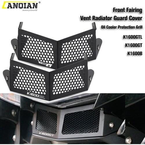 For BMW K1600GT K1600GTL K1600B Motorcycle Oil Cooler Protector Grill Front Radiator Guard Cover K1600 Grand In America B GT GTL