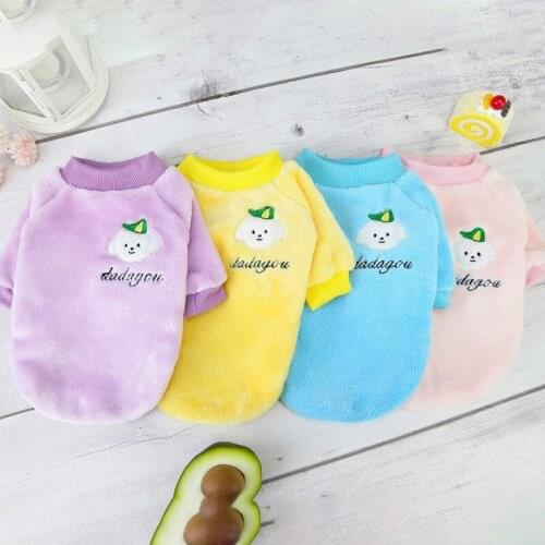 Winter Dog Cat Clothes For Small Medium Dogs Teddy Warm Cute Velvet Flannel Puppy Print Clothes Pet Chihuahua Sweaters