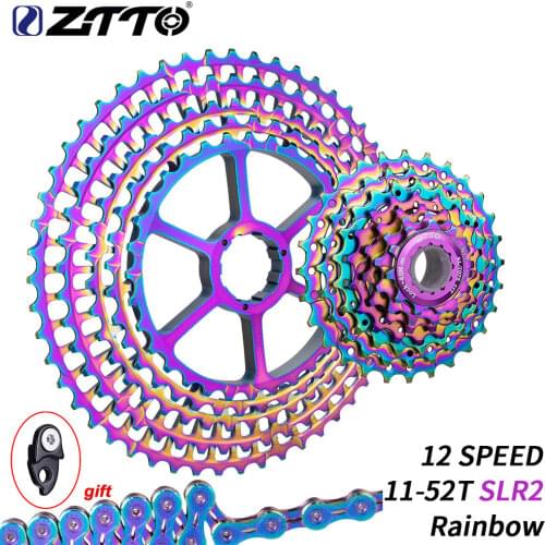 ZTTO MTB Bike 12 Speed 11-52T SLR2 Ultralight Cassette Colorful Rainbow k7 HG Compatible 12S 12V 52T CNC K7 Freewheel For HG Hub