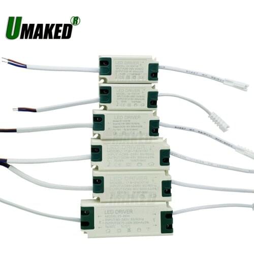 1-36W Safe Plastic Shell LED Driver Input AC90-265V Light Transformer Constant Current 300mA Power Supply Adapter for Led Lamps