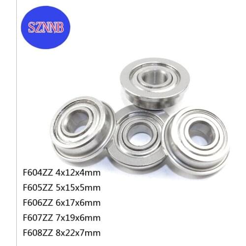 10/5 pces F604zz F605zz F606zz F607zz F608zz F609zz flange rolamento de esferas parede fina metal blindado flangeado rolamentos