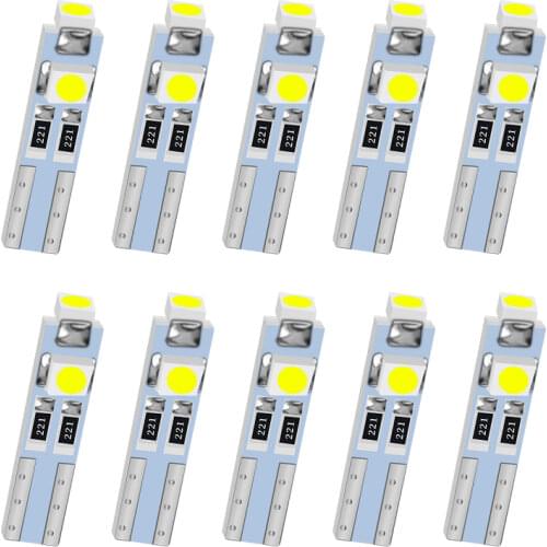 10Pcs T5 3SMD 1210 3528 3LED Car Auto Lamp Dashboard Gauge Lights Indicator Signal bulbs DC 12VSignal Lamp