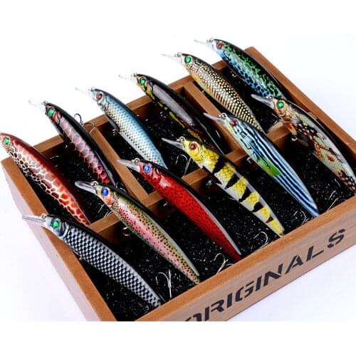 3D 11cm/13.4g Minnow wobbler Crank Artificial Fishing Baits Lure Color Painting Crankbait Carp Lures For Fishing Accessories