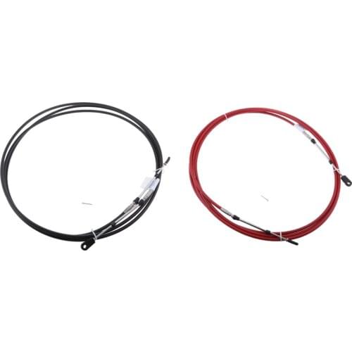 2Pcs 14Ft Throttle Shift Control Cable for Yamaha Outboard Red & Black