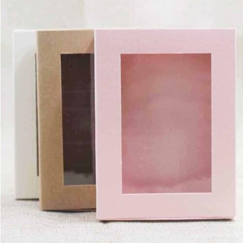 20pcs kraft/beige/pink best- selling gift package& display window box DIY slide box for wedding favors/products display show