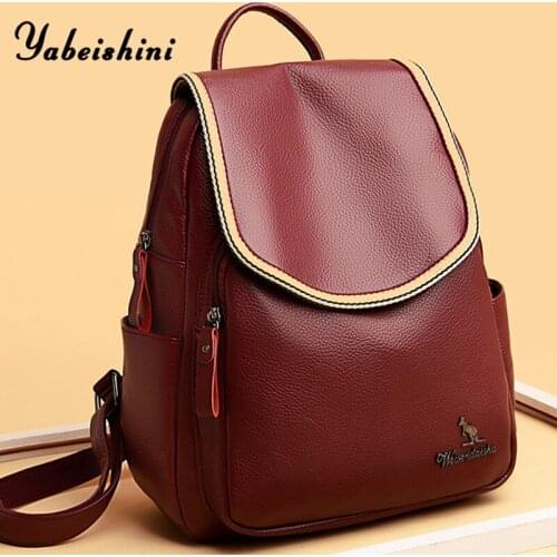 2021 Women Leather Designer Backpacks Female Casual School Bags for Teenage Girls Ladies Travel Bagpack High Quality Back Pack