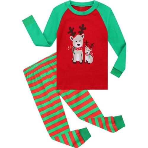 27kids Girls Boys cotton Pajamas Sets Cartoon Christmas Toddler Babys Home Clothes Snowman Pattern Long Sleeve Sleepwear