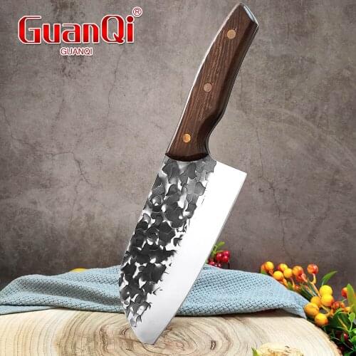 7 Inch Handmade Forging Cleaver Chef Knife Stainless Steel Razor Sharp Kitchen Slicing Knife Meat Chopping Knife Cooking Tools