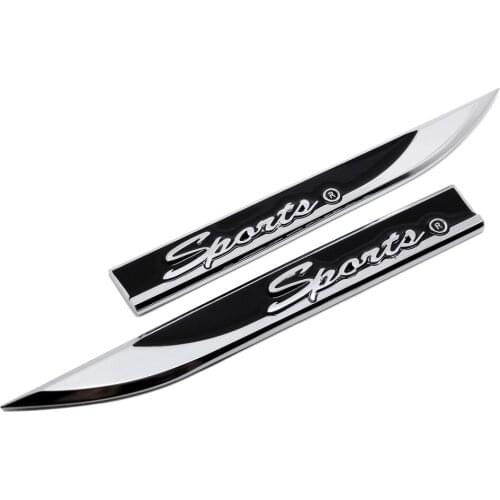 Car Accessories Side Fender Stickers Metal Decor Blade Emblem Decals for SPORT Logo for Ferrari Land Rover Opel LADA Renault BMW