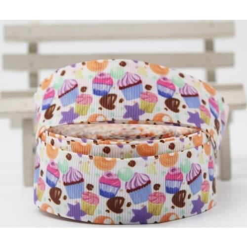 Colorful Cake Printing Grosgrain Ribbon 16mm-75mm 10/25/50 Size Wedding Decoration Ribbon Diy Craft Ribbon
