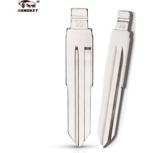 Dandkey 10pcs/lot Metal Blank Uncut Flip KD Replacement Remote Key Blade Type #55 For Chery QQ3 NO. 55 Key Blade Fob