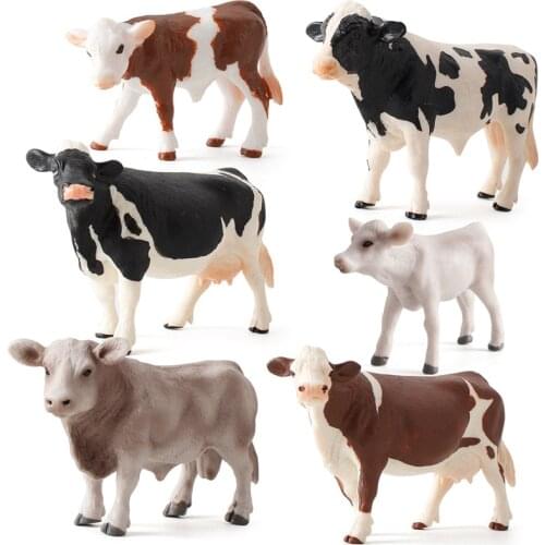 Zoo Farm Fun Toys Model for Children Kids Baby Cow Action Figure Simulated Animal Figurine Plastic Models Educational Toys Gifts