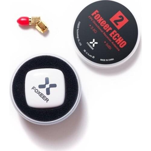 Foxeer Echo Patch Antenna Echo Cable 5.8G 8DBi LHCP/RHCP FPV Antenna SMA Male White/Red for RC Drone Racing Models